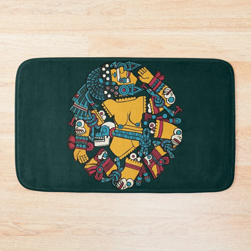 

Coyolxāuhqui Aztec Goddess Bath Mat Kitchen Rug External Entrance Doormat Bathroom Use Mat