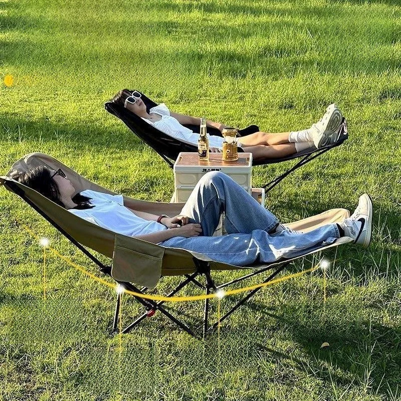 

Portable Outdoor Folding Chair Lounger Four Adjustable Levels Sit Or Lie down with Leg Rest Moon Chair Cam Picnic Furniture