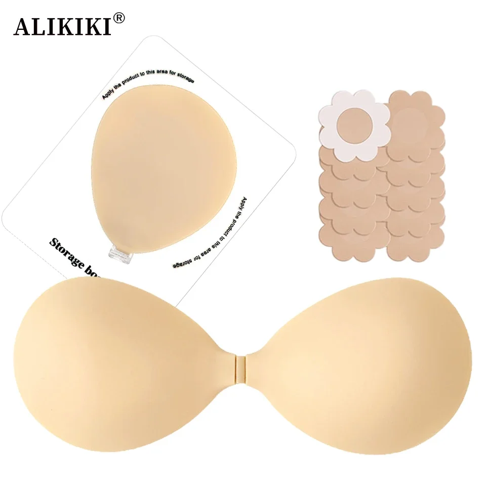 

Силиконовые самоклеящиеся накладки на грудь без бретелек с эффектом пуш-ап, невидимые многоразовые накладки на соски для платьев с открытой спиной