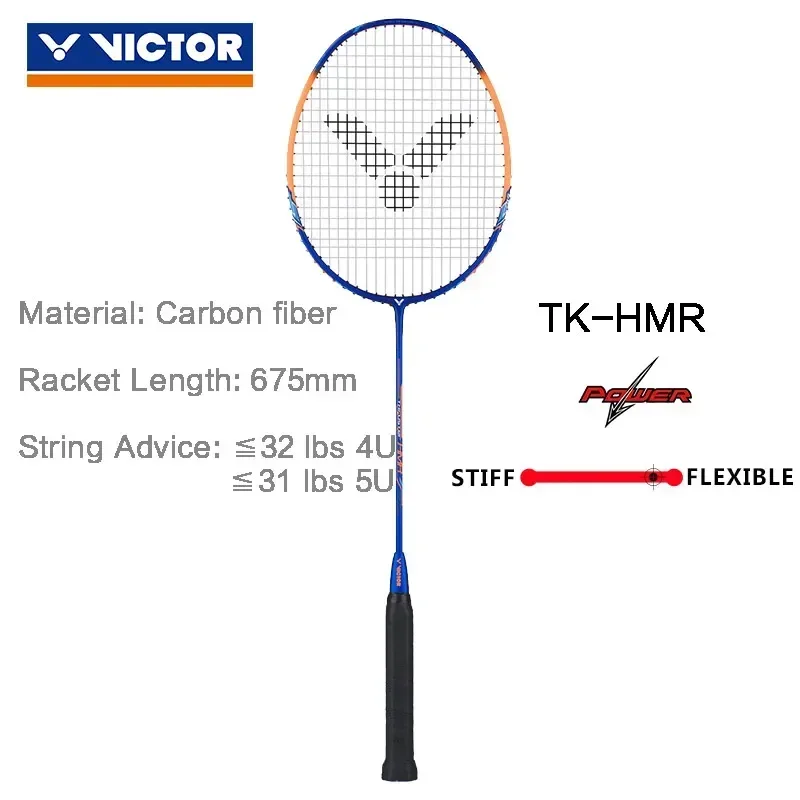 VICTOR original 4U 5U High-tension Badminton Racquet TK-HMR Badminton Racket 100% carbon Thruster hammer With Strung