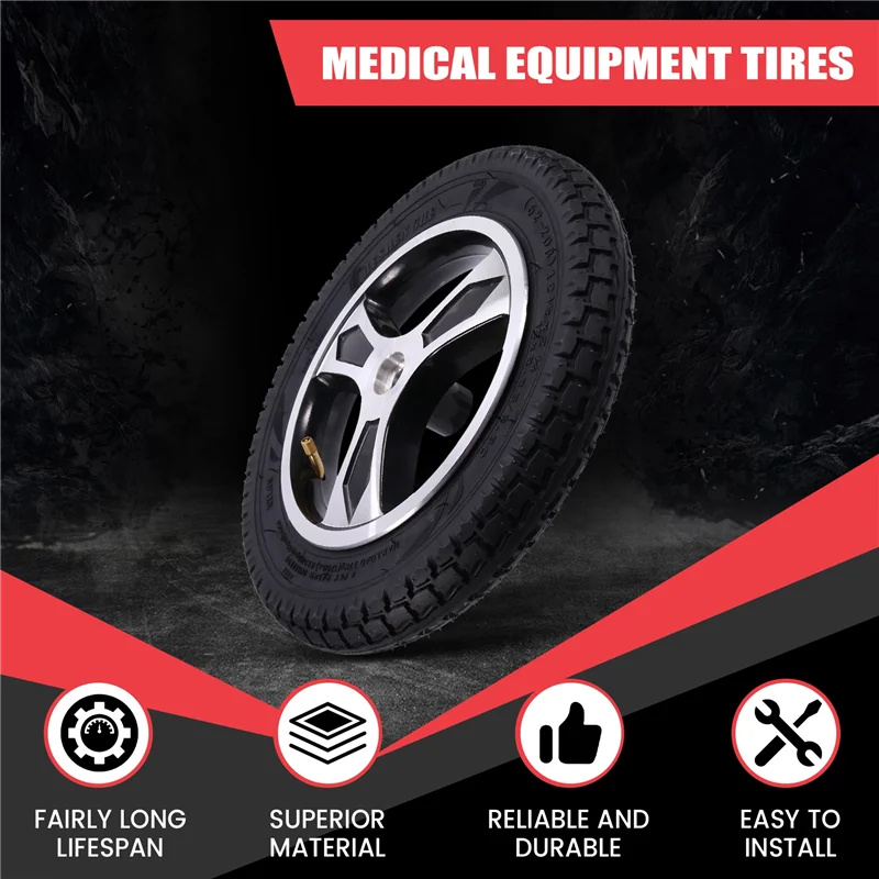 Precision Elderly Electric Wheelchair Scooter 12Inch Wheel 12 1/2X2 1/4 Pneumatic Tire Inner Tube Wheel Hub Equipment Ti image 5