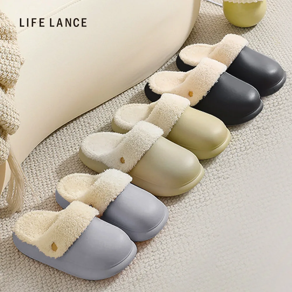 شبشب داخلي من الصوف من LifeLance - خفيف الوزن، دافئ، معزول، مقاوم للماء، مكتب، غرفة المعيشة، تقليل الضوضاء، شبشب شتوي، شباشب شتوية من مادة إي في إيه ماليلسيليونجي