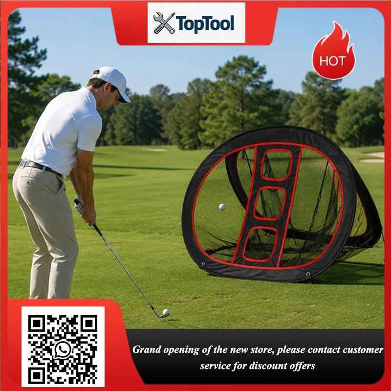 Double Sided Golf Practice Net Mini Target Net Foldable Portable Ball Collection Training Net for Indoor Backyard Golf Training
