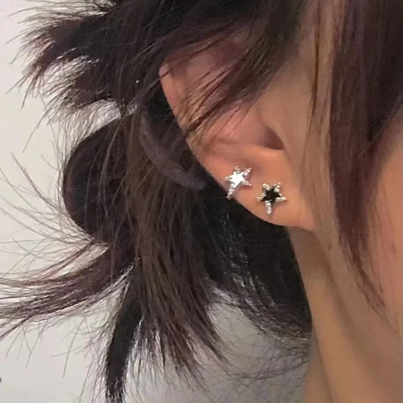 Y2K  Earrings Pentagonal Stars Earrings for Women Girl New Gothic Punk Stud Earrings for Teens 2023 New Korean Trend Jewelry