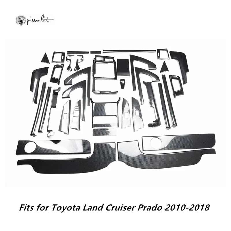 For Toyota Land Cruiser Prado 150 LC150 FJ150 2010-2018 Interior ABS Wood grain Moulding Trim Car Styling Prado Accessories