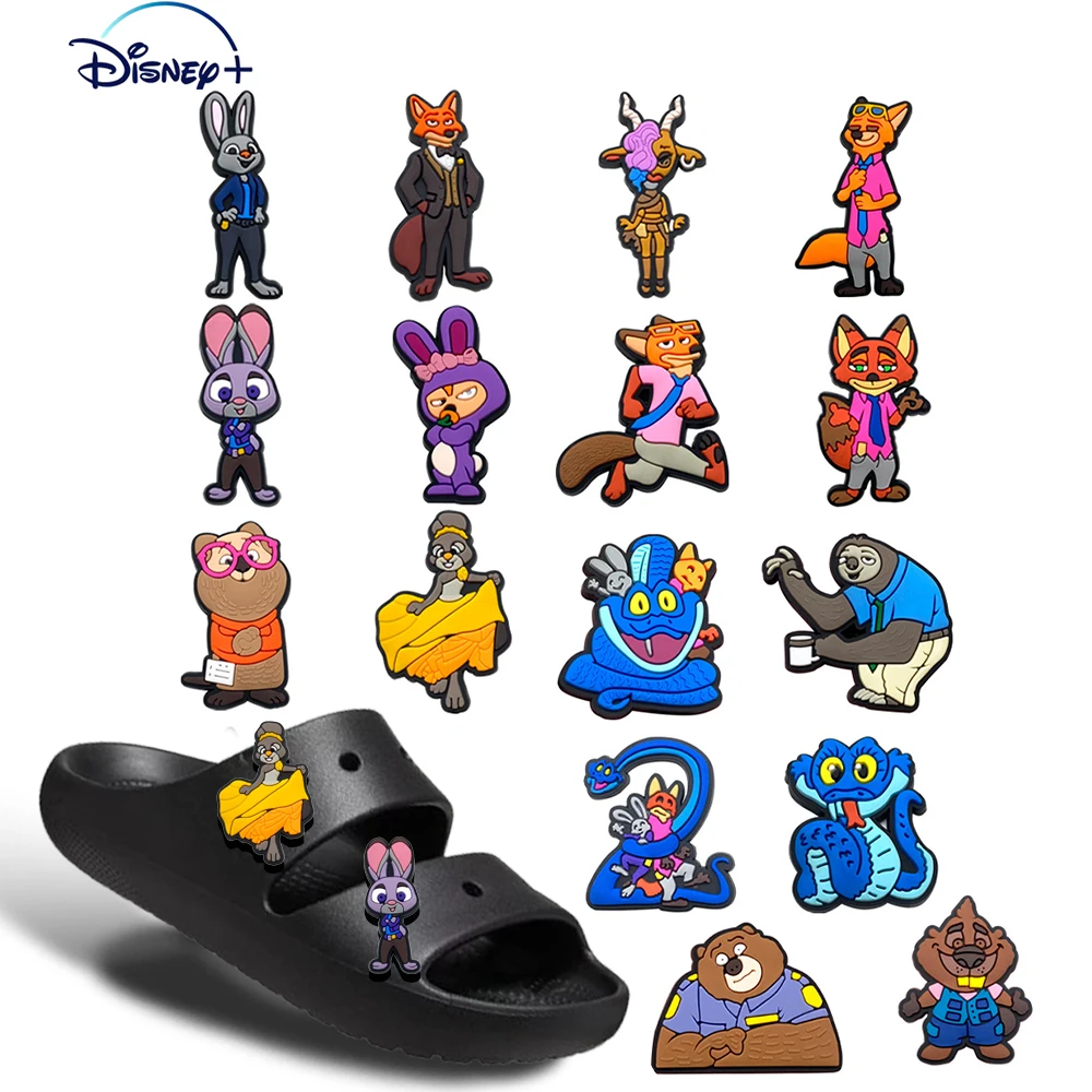 

Подвески для обуви Disney Zootopia Judy Hopps & Nick Wilde | 1-16 шт. детские аксессуары своими руками | Подарки на день рождения и Рождество