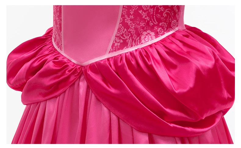 Mädchen Videospiel-Prinzessinnenkleid Zartes Spitzenkleid mit Blumenmuster Karneval Pfirsich Rollenspiel-Kostüm Kinder Galaxie-Abenteuer Film-Outfit – Detail 6