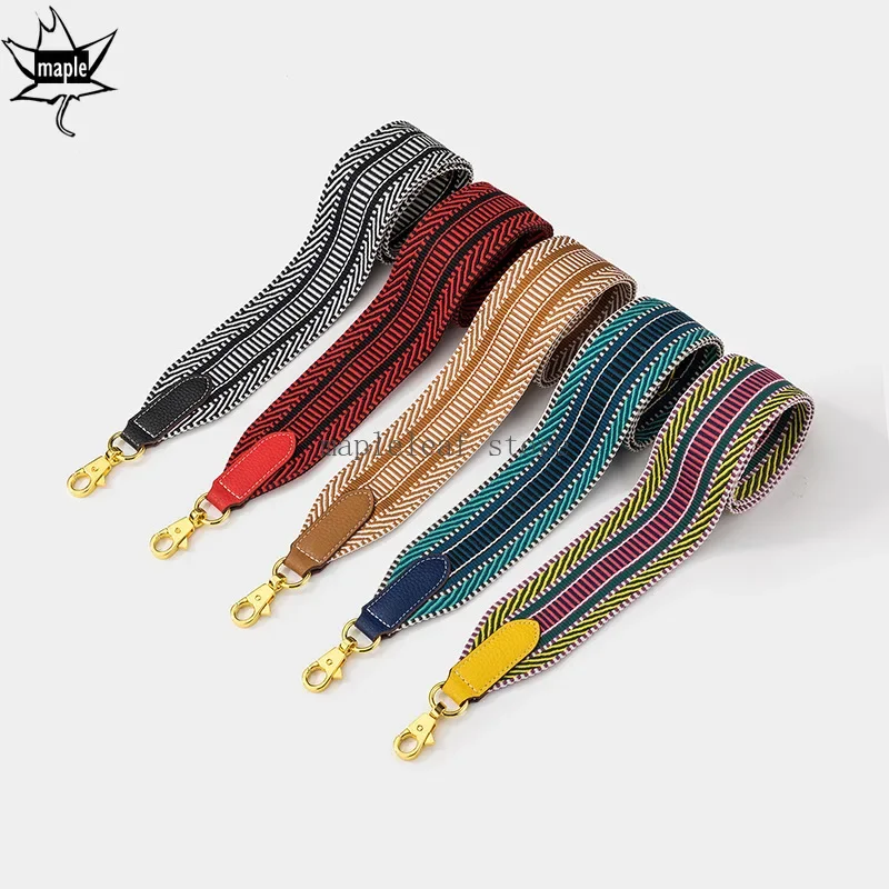 No Logo Design Webbing Colorful Wide Shoulder Crossbody Bag Straps Replacement Strap Apply for Herbag Picotin Bolide Bag