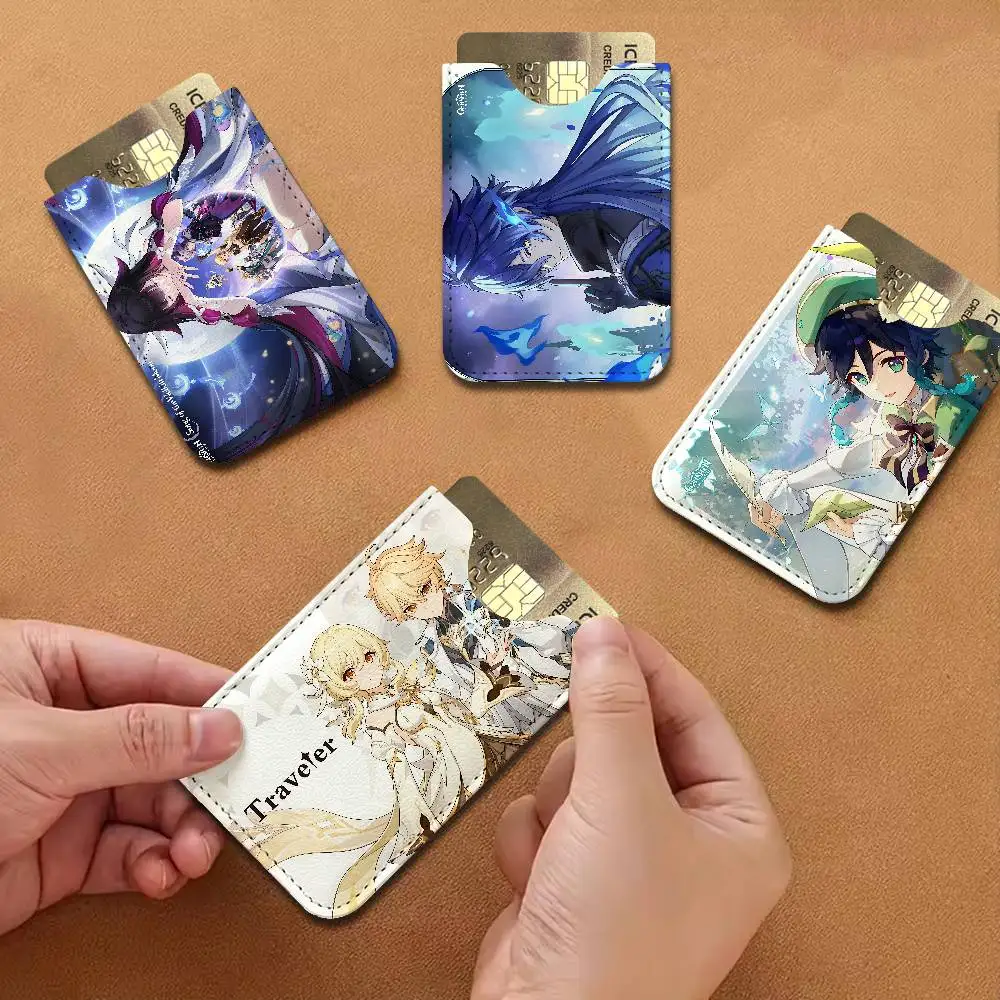 Genshin Impact game Credit ID Business Card Holder, Practical Pocket Gift for Outdoor Driving & Daily Use