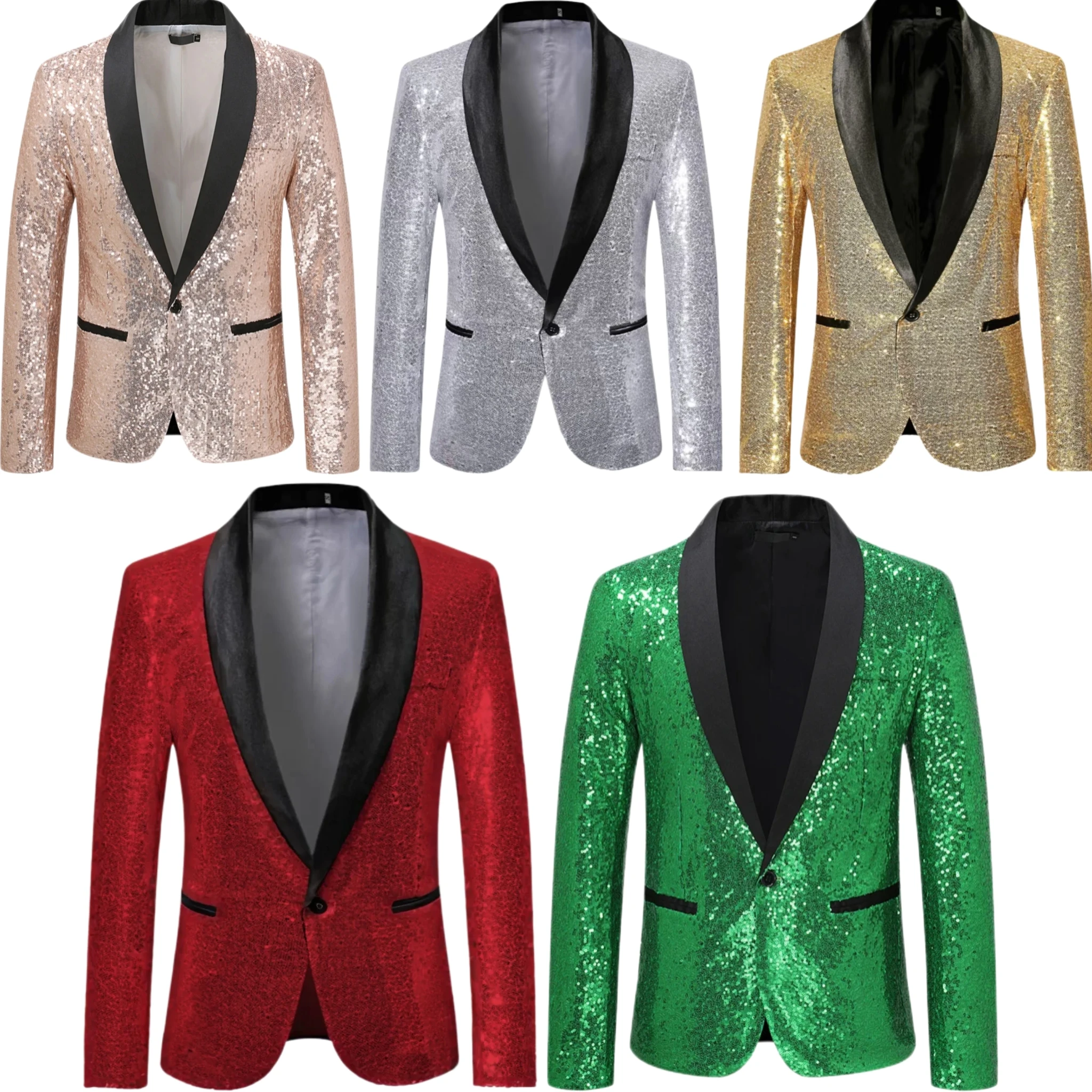 Shawl collar single-buckle sequin suit，blazers man，Colorful ，One-Button Sequin Blazer，for Summer beach ，Circus Costume