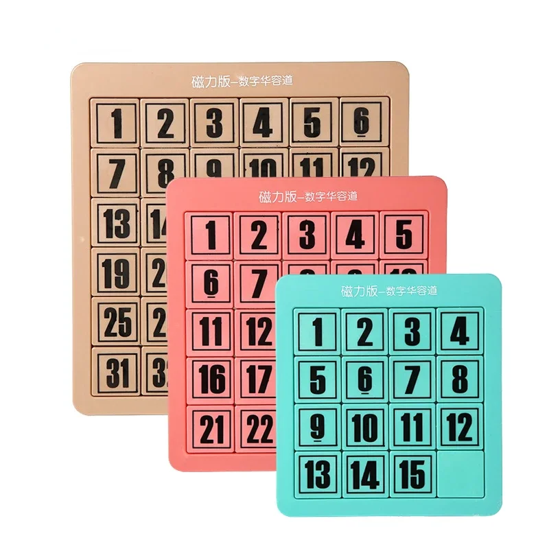 

Magnetic 6x6 Number Sliding Puzzle Klotski Game Huarong Road Board Math Game Early Educational IQ Training Toy Gift 3x3