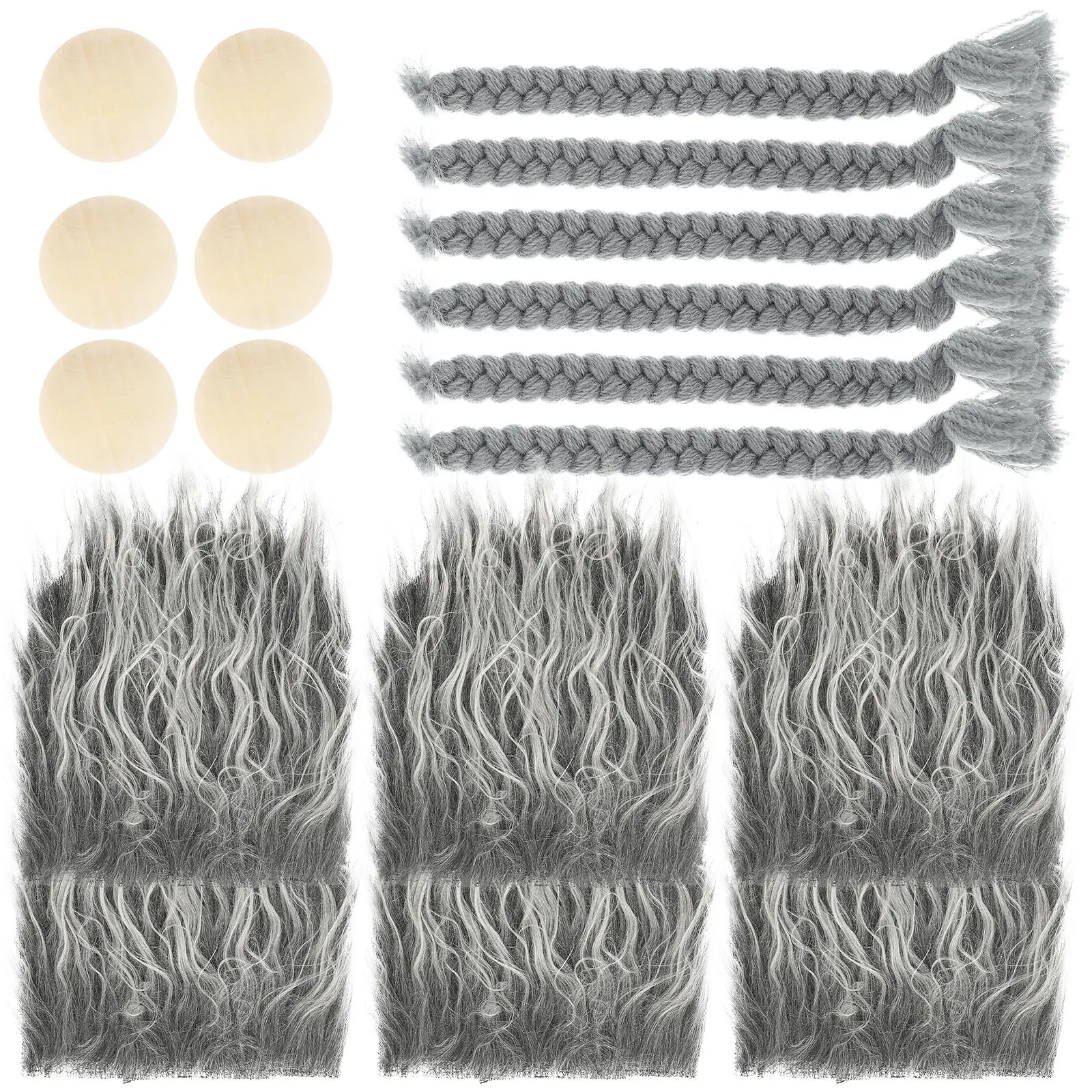 

Набор для творчества: Декоративная борода гнома для дома, предварительно нарезанная искусственная борода, деревянные бусины для изготовления гномов ручной работы, деревянные шарики