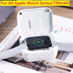 szybka magnetyczna bezprzewodowa ładowarka do zegarka Apple Watch 1-9 SE IWatch Adapter dokujący 750mAh Power Bank przenośna stacja ładująca