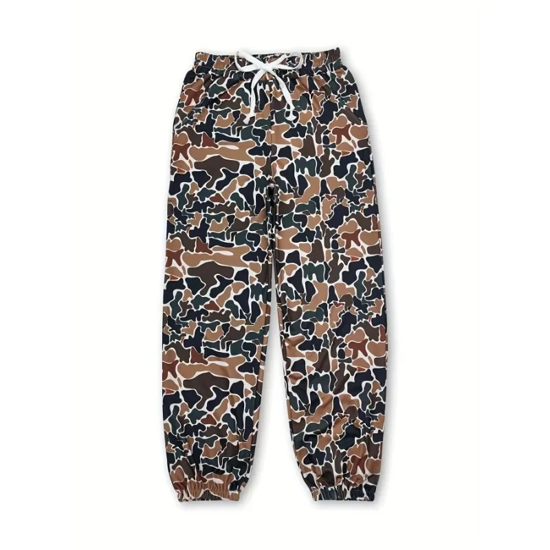 Plus Size 1XL-5XL Pantaloni sportivi da donna alla moda stampati con elastico in vita con coulisse e rilegatura della punta Set da tre pezzi