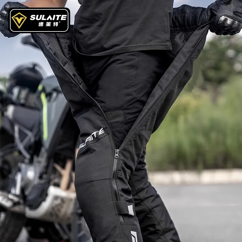 

SULAITE Motorcycle Riding Pants Autumn and Winter Warm Wind and Cold Fast Unzipper Pants Anti-fall Motorcycle Rider Equipment