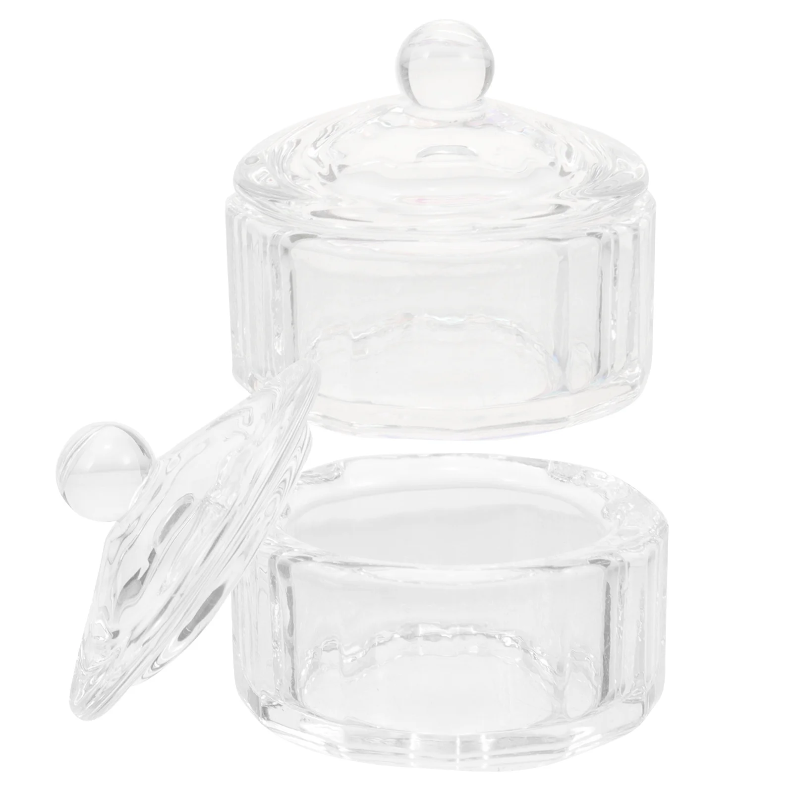 

2Pcs Glass Nail Dappen Dish Cups with Lids Ideal for Nail Liquid Powder Storage Manicure Acrylic Tools Dish for Acrylic Nails