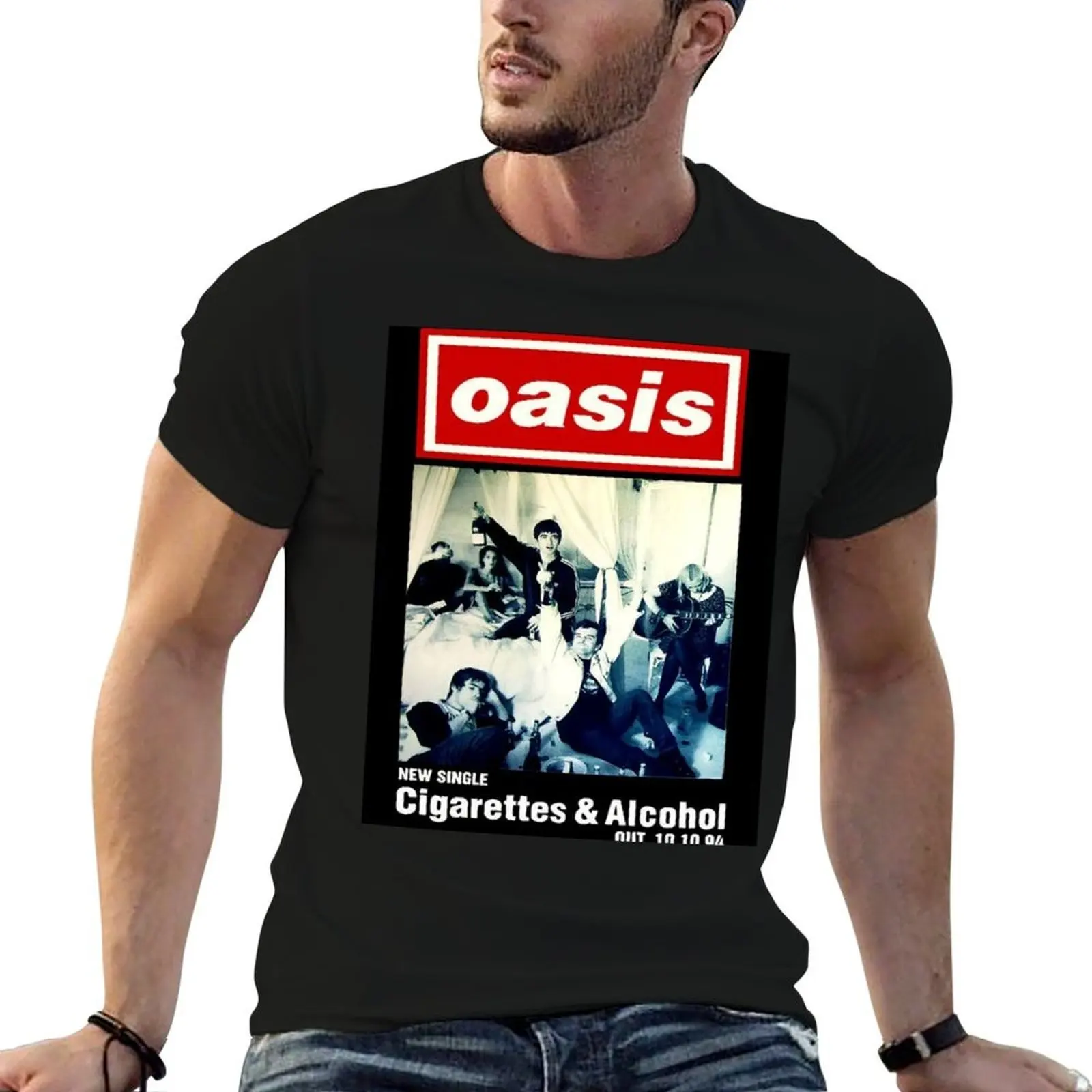 

Minimalist Cigarettes And Alcohol O A S I S 1994 T-Shirt anime tshirt cotton t shirts man 100% T-Shirt