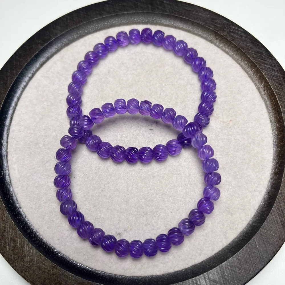 6MM Natural Amethyst Twist Beads Bracelet Crystal For Women Fortune Energy Mineral Amulet Jewelry Healing Gift 1pcs
