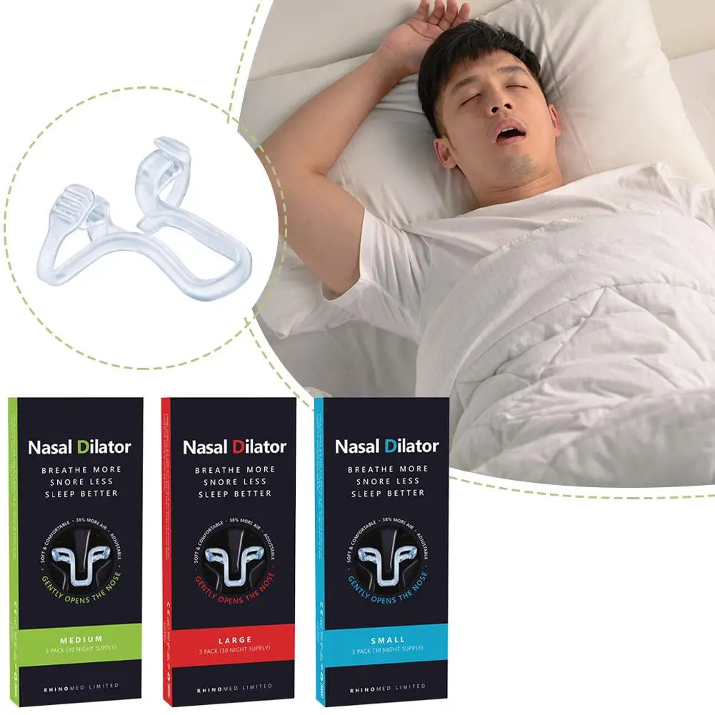 

Anti Snoring Nose Clip Anti-Snoring Supplies Improved Airflow 3 Sizes Silicone Elastic Stop Snoring Device For Better Sleep
