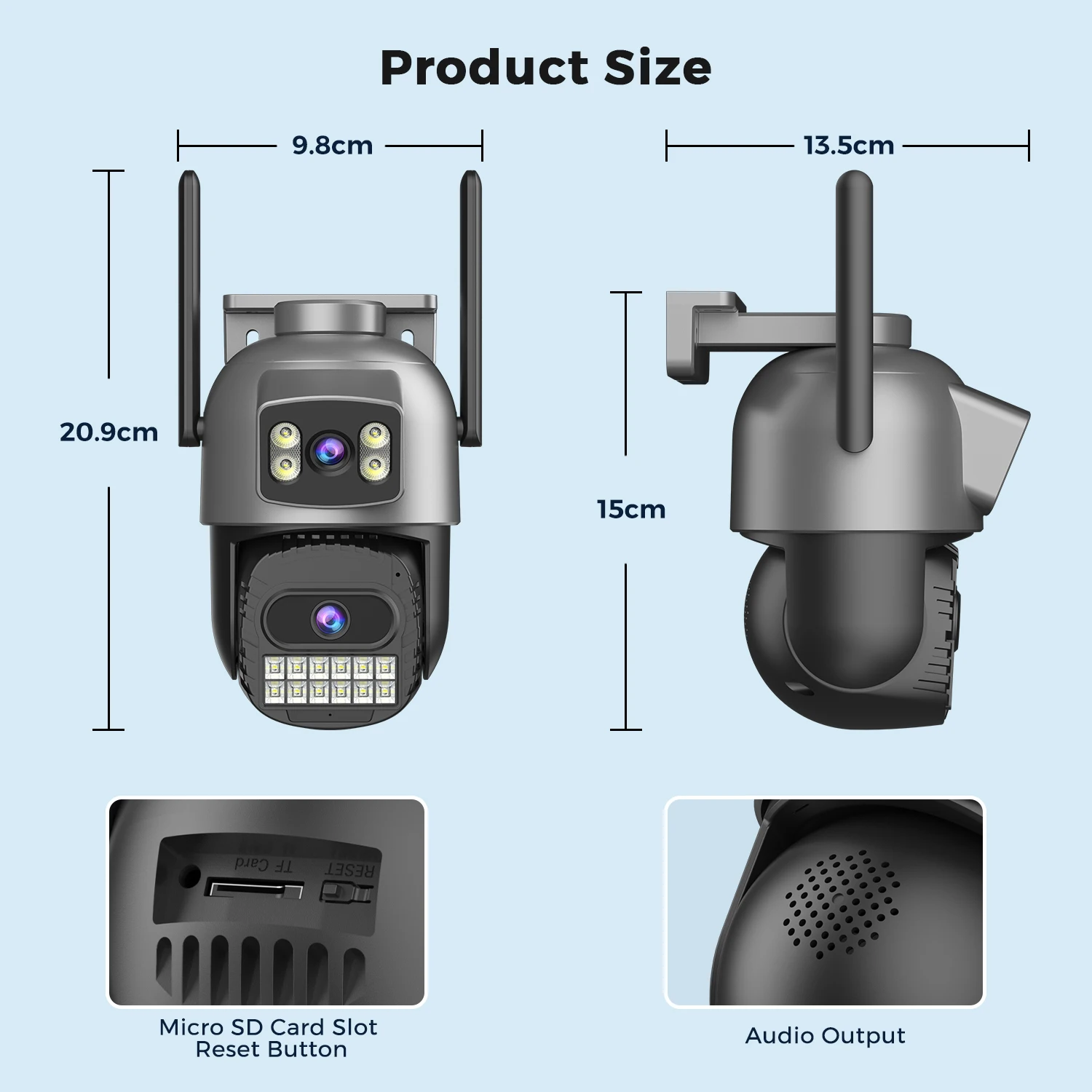 10MP 5K Wifi IP Kamera Outdoor 2,4 GHZ 5GHZ PTZ Überwachungskamera Dual Objektiv Dual Bildschirme E-Mail Alarm 4K Sicherheit Schutz – Detail 4