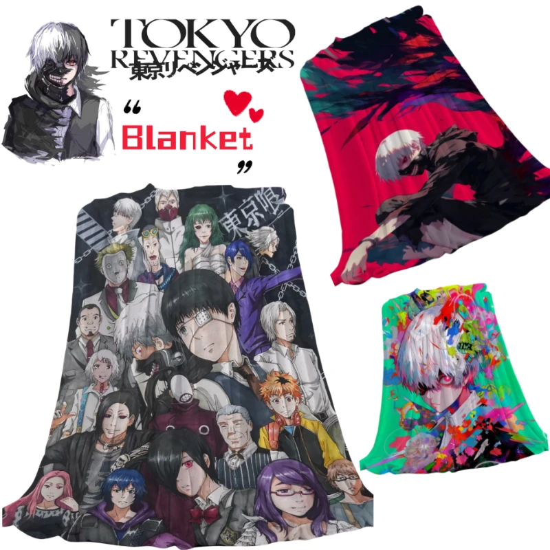 

New Tokyo Ghoul Kaneki Ken Anime Merchandise Cartoon Cute Blanket Living Room Sofa Throw Student Dorm Air Conditioning Blanket