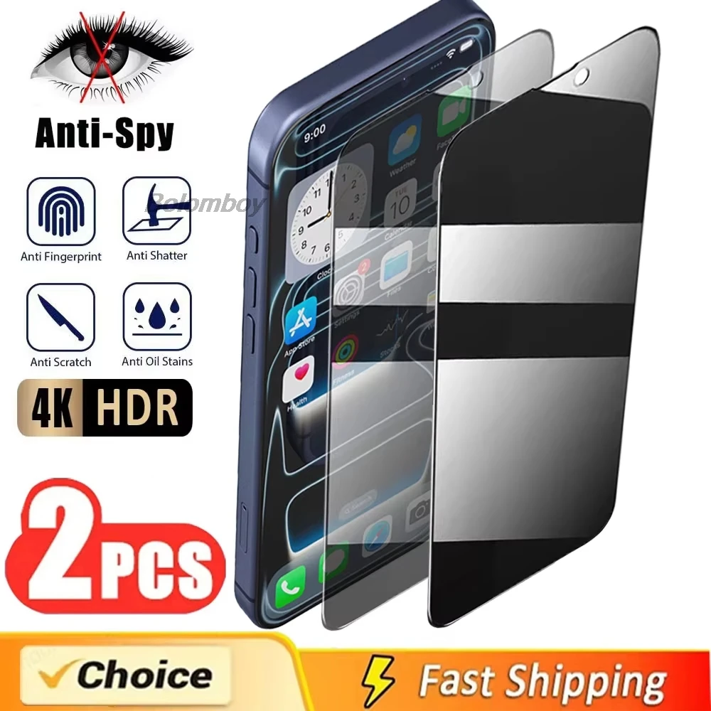 1-2Pcs ESD Anti Spy Tempered Glass Screen Protector For Samsung A57 A56 A55 A54 A53 A07 A06 A05S A37 A36 A35 A34 A26 A17 A16 A15