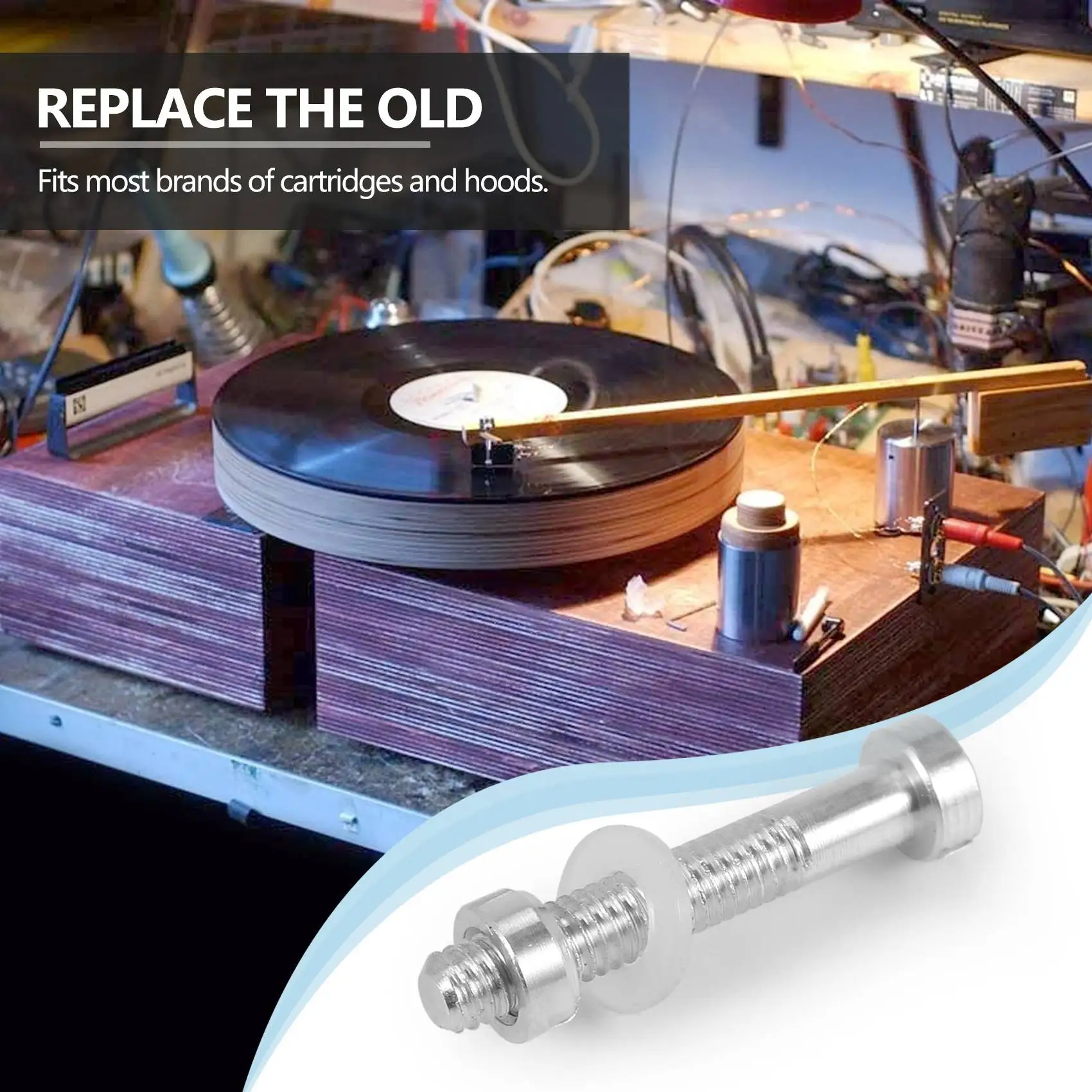 B49C5 Pz M2.5 Viti Bullone Dado Rondelle Set Giradischi Headshell Cartuccia Stilo Montaggio Vinile LP Giradischi