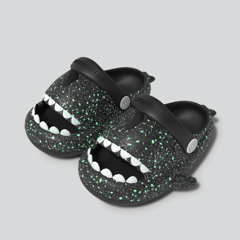 

Garden Shoes Children's Shark Night Glow Slippers Summer Boys Girls Baby Slippers Anti Slip Soft Sole Cartoon Beach Slippers