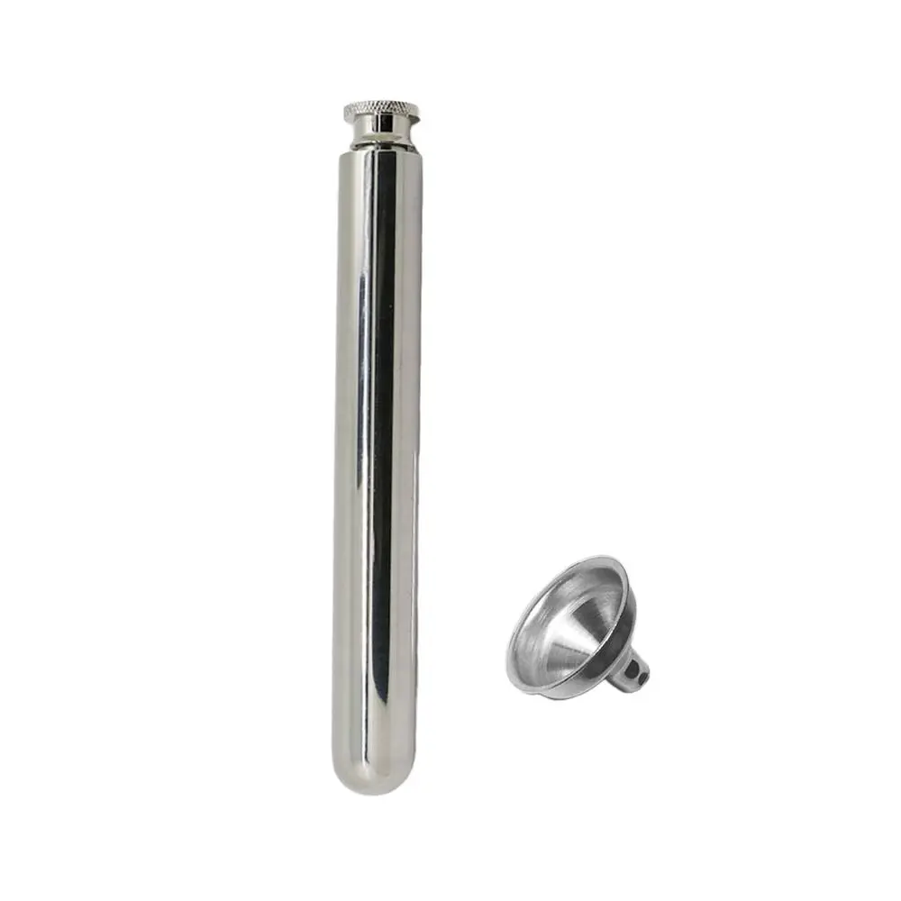 وعاء النبيذ الأنبوبي المحمول من الفولاذ المقاوم للصدأ 55 مللي 60 مللي قوارير الورك القابلة لإعادة الاستخدام زجاجة ويسكي النبيذ المعدنية في الهواء الطلق