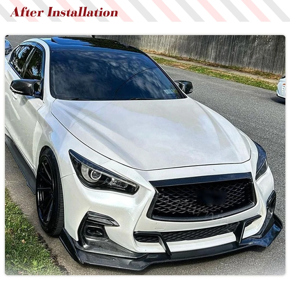 Cabon Fiber Car Front Fog Light Cover for Infiniti Q50 Sport 2018-2020 Car Fog Lamp Canards Vent Air Intake Splitters Body Kits