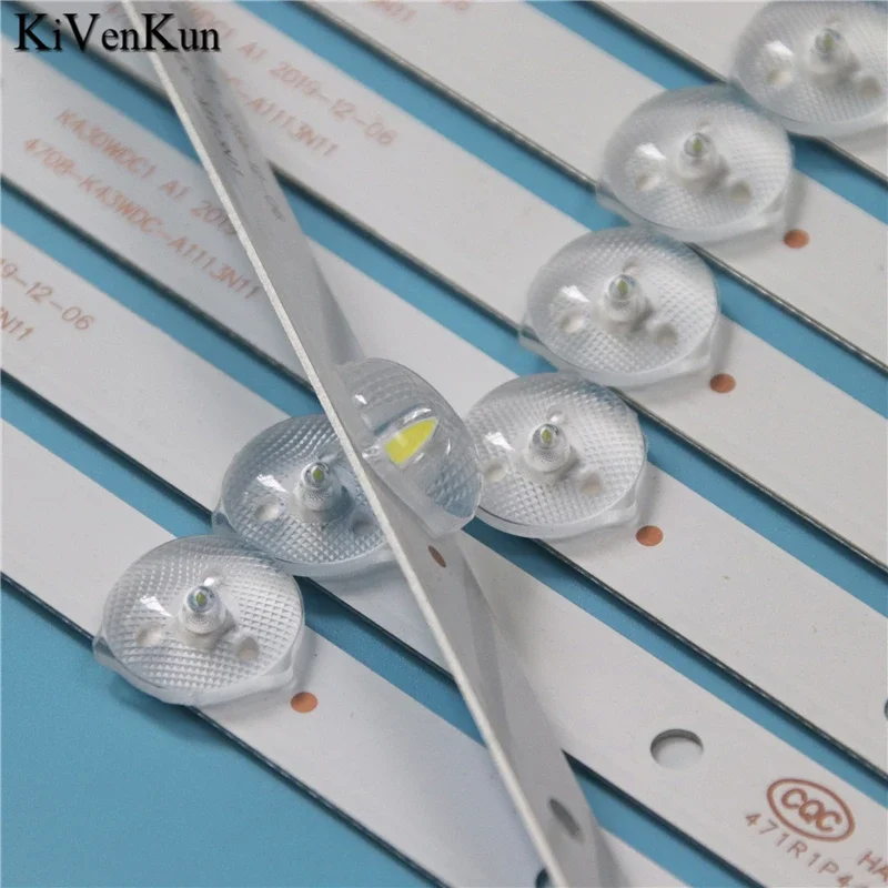 

8PCS LED Backlight Strips 4708-K43WDC-A1113N11 K430WDC1 A1 LED Bars Bands Rulers SVK430AK1_WICOP_3LED_REV03 Tapes Array Bands