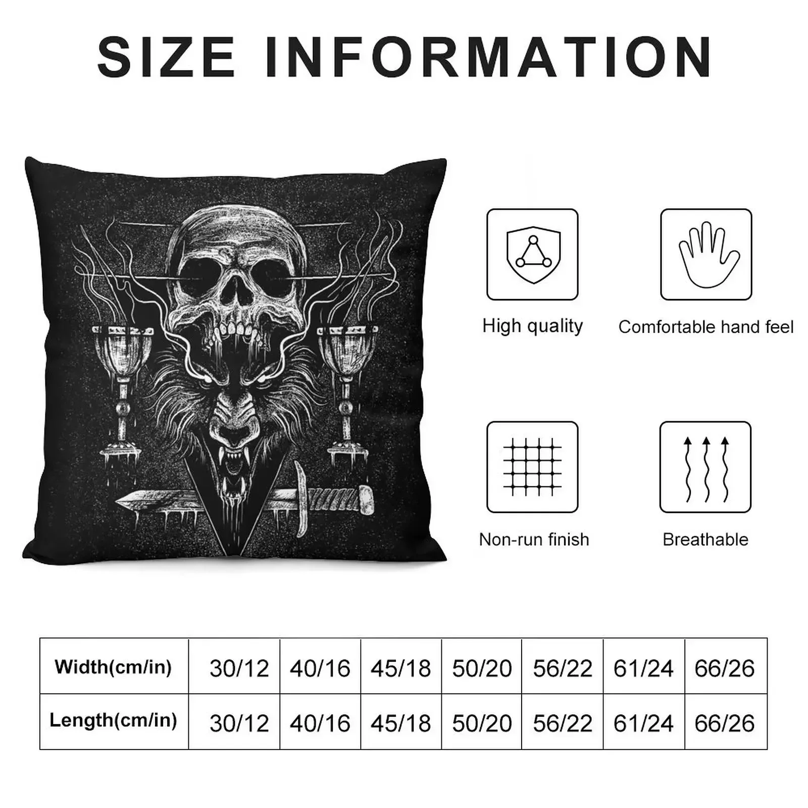 lycanthrope ritual, skull, wolf and chalices Throw Pillow Couch Cushions Christmas Pillowcase pillow