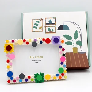 Sunflower frame for home decoration, simple color block, picture frame, handmade present creative activity, diy, 1pc 11 Main Sales Frame with Frame - №10