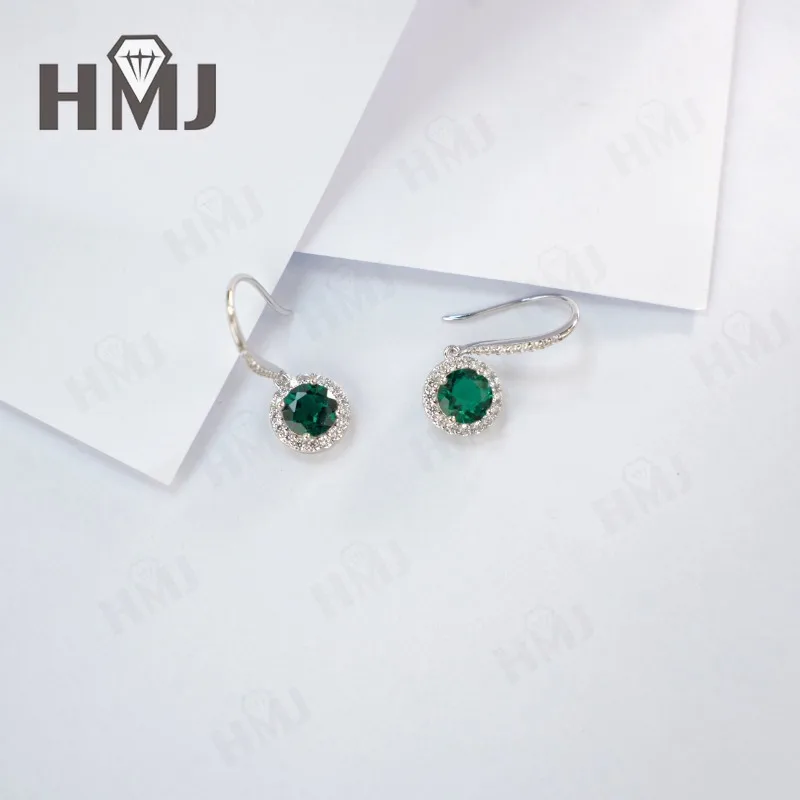 Ohrringe Rubin Smaragd Laborgezüchtete Edelsteine Herzschliff 925 Silber Vergoldet mit 18K Gold Luxuriöser Trendiger Vintage Feiner Schmuck Charms – Detail 3
