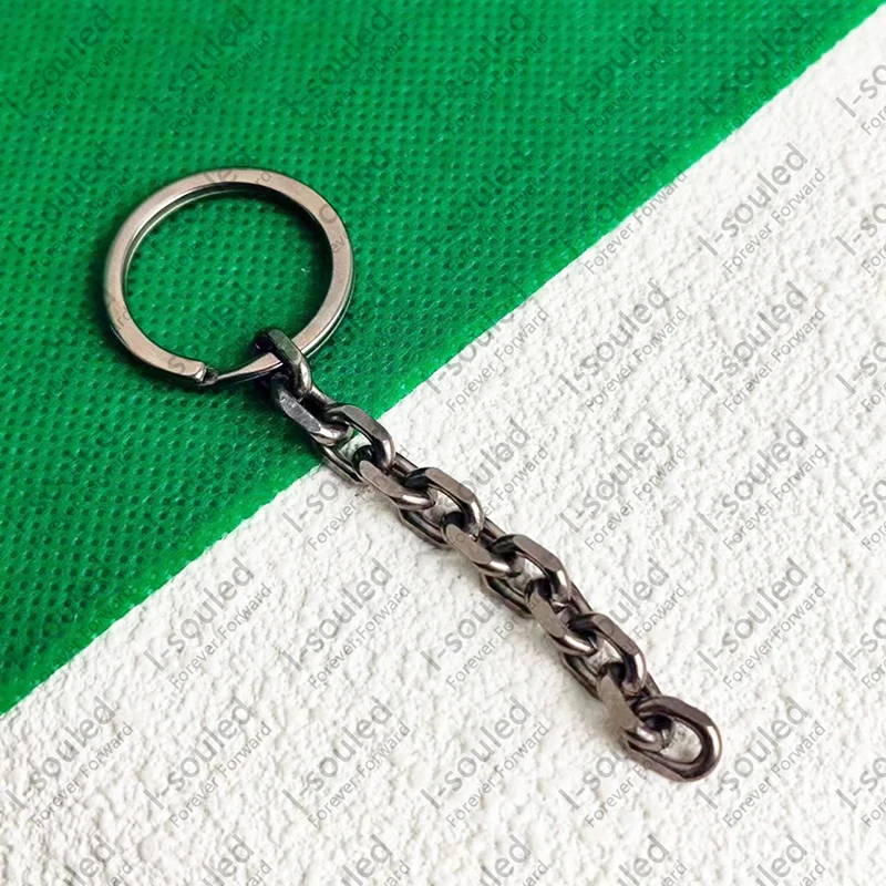 25MM Titanium Alloy Flat Key Rings With 5cm Titanium Short Chain for DIY Pendant Accessories Keychain