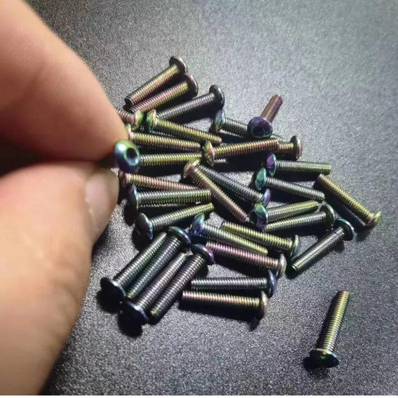 5-10pcs colourful GR2 Allen Round Titanium screw ISO7380 M3 M4 M5 M6 Titanium Hex Hexagon Socket Button Head Screw
