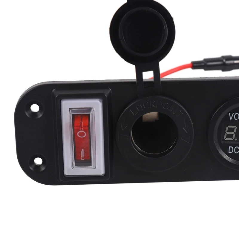 4X 4 In 1 Dual QC3.0 Power Charger C-Igarette Lighter Socket Digital Voltmeter With Rocker Switch & Bluetooth Control