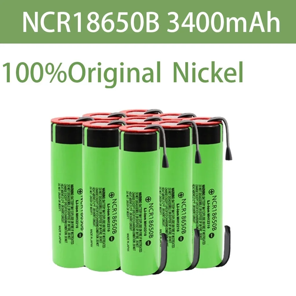 Batterie au lithium aste d'origine, courant élevé, soudure, feuille de dégrad, NCR 18650B, 18650 V, 3.7 mAh, 3400