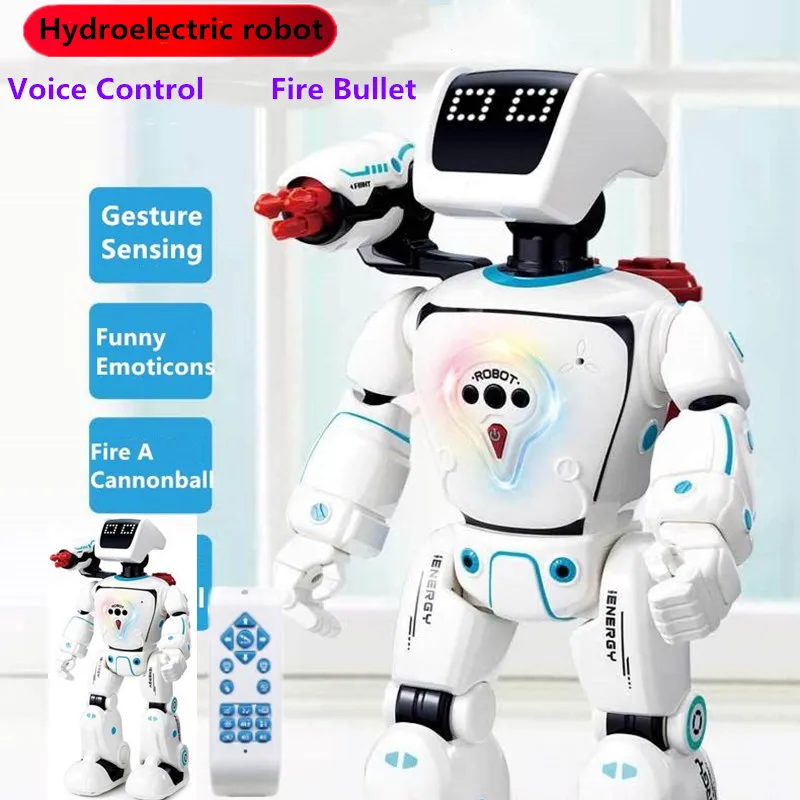 Smart Hydroelectric RC Robot Voice Conversation Gesture Touch Sensing Battle Mode Launch Bullet Remote Control Robot Kid Gifts