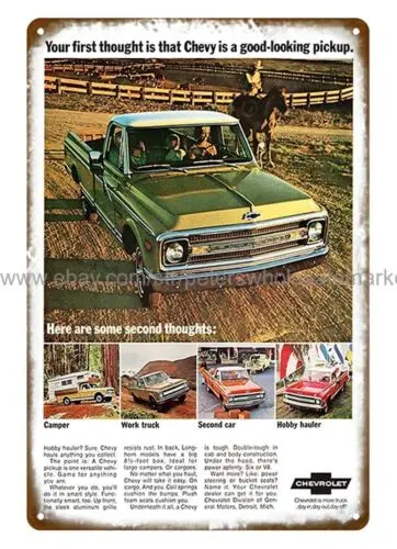 advertising home kitchen wall art 1969 C10 Pickup Truck metal tin sign sign