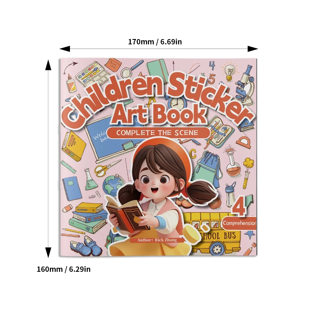 【In-stock, Fast Delivery】Children Sticker Art Book Set, Complete The Scene Activity Book for Kids Children's educational books