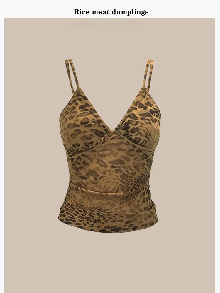 

Elastic Mesh Vest Double Layer Design V-Neck Strap Summer Hong Kong Style Retro Slim Fit Transparent Women's Outerwear Top