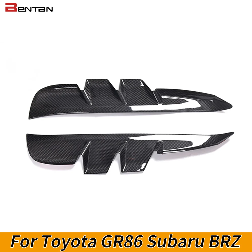 True carbon fiber car front fender fin splitter for Toyota GR86 for Subaru BRZ 2021+ front bumper air outlet cover