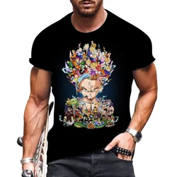 Camiseta estampada de Dragon Ball Z para hombre, camisa de manga corta de gran tamaño, de Goku de alta calidad, ropa de tendencia para gimnasio, Y2k, novedad de 2024