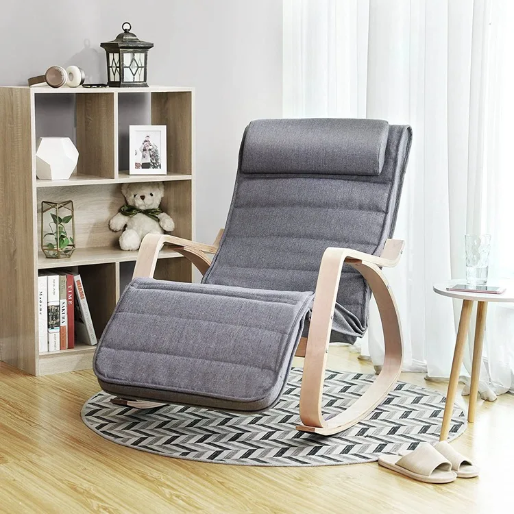 for LYY11G Linen  Grey Armchair Relax Rocking Swinging Chair, Silla mecedora, Cadeira de balanco SONGMICS