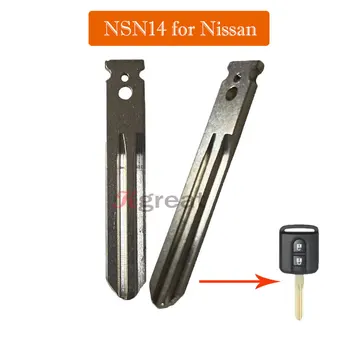 Lame de clé de voiture NSN14, 10 pièces, pour Nissan, métal non coupé, lame de clé de voiture à distance, accessoires de remplacement