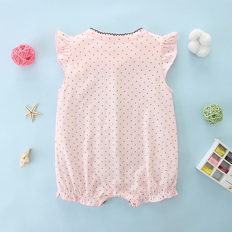 Baby girl sleeveless jumpsuit summer thin baby pure cotton summer clothes romper newborn clothes