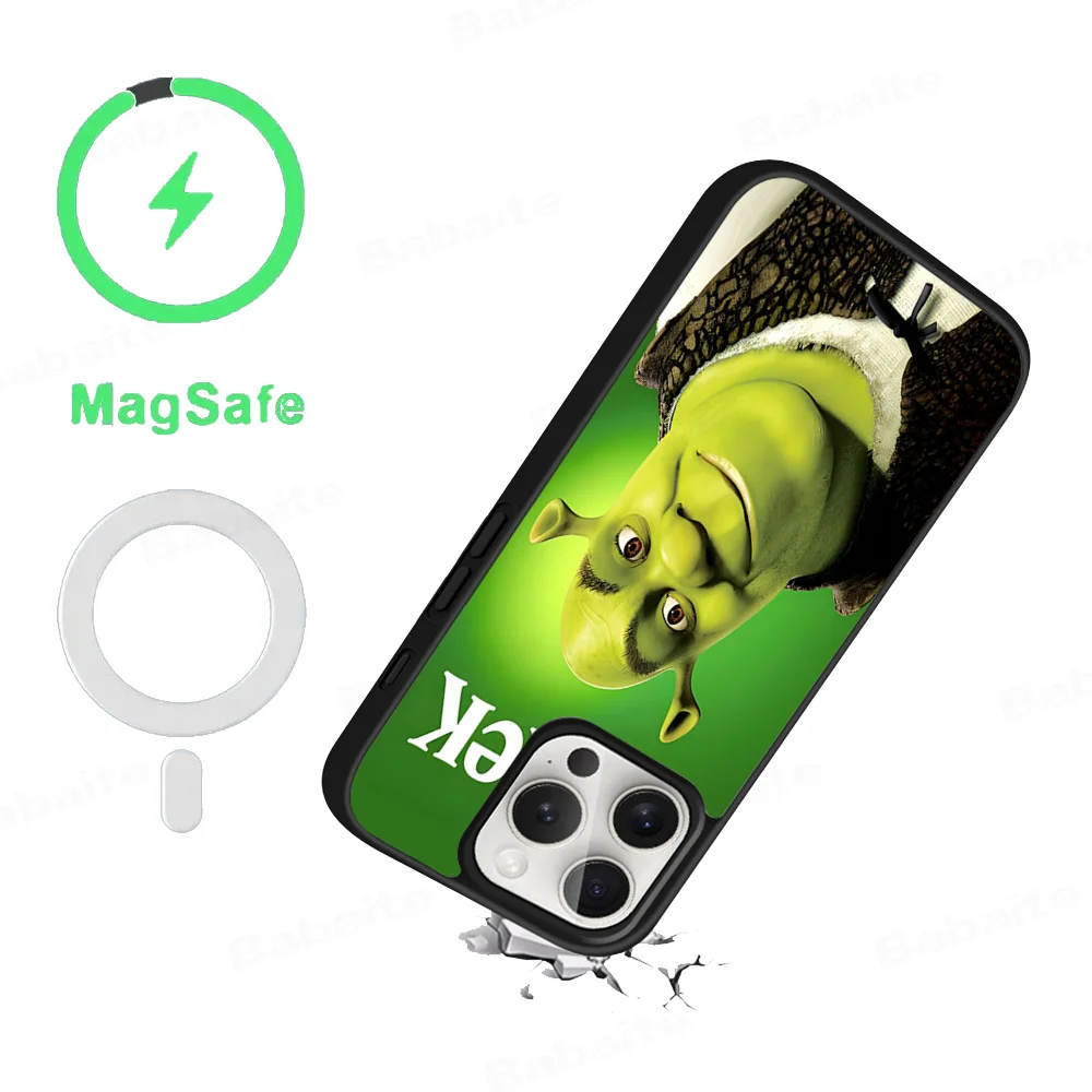 Funny Movie S-Shreks Phone Case Magnetic Case For IPhone 16 14 13 12 11 15 Pro Max Plus For Magsafe Wireless Charge Cover