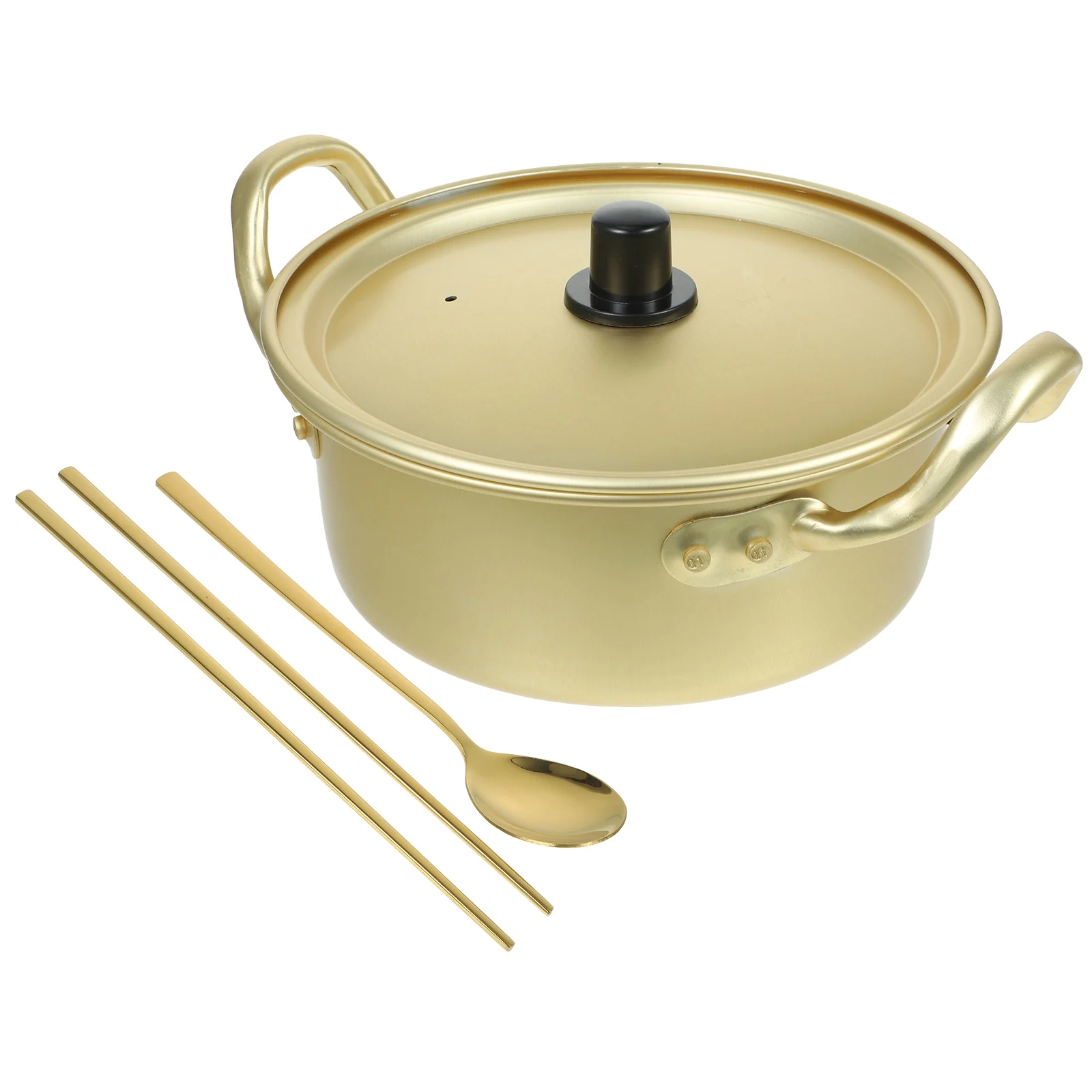 

1 Set Korean Ramen Pot Aluminum Non-Stick Cooking Stock Pan Double Handle Household Cookware For Grill Stove Easy