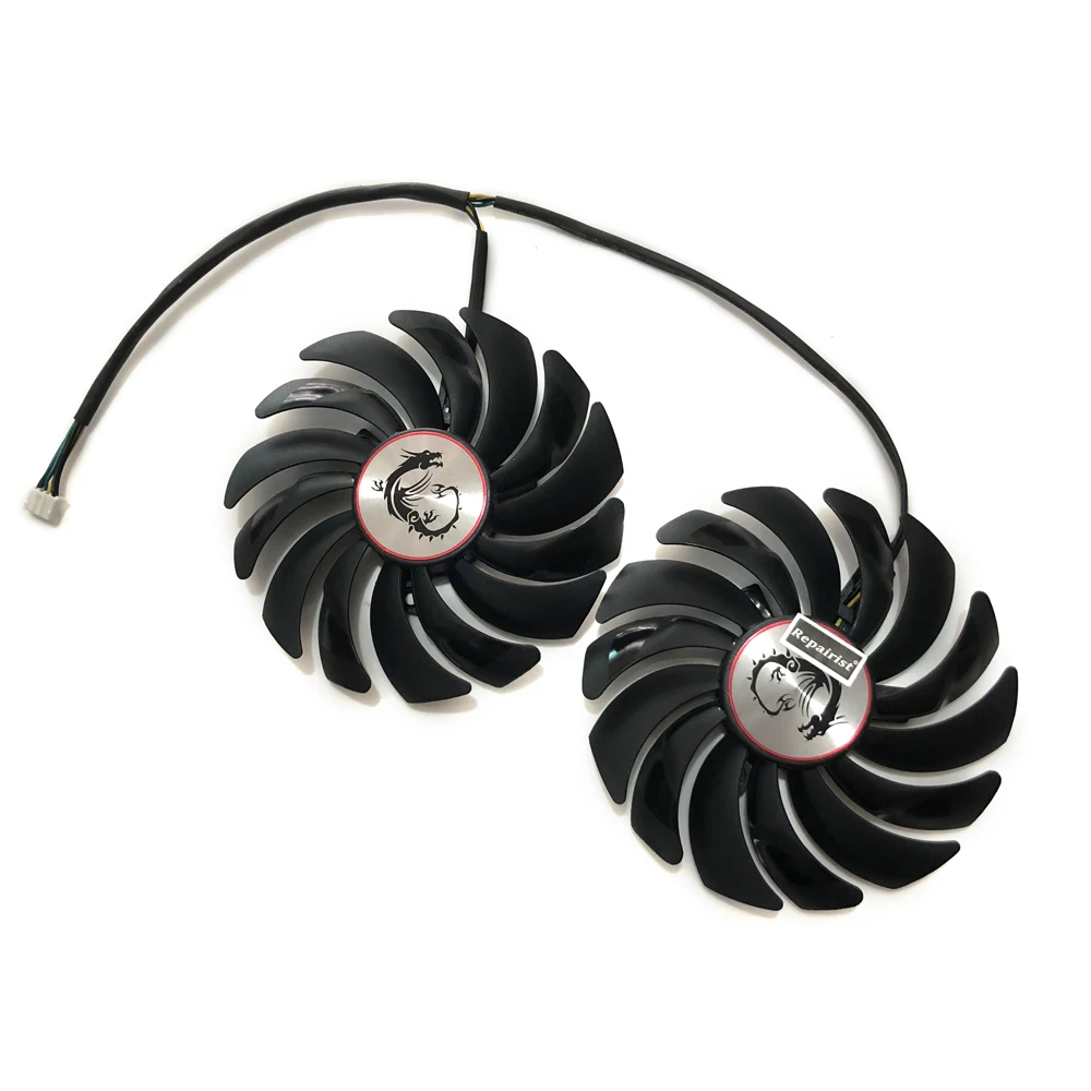 2 sztuk/zestaw, chłodnica GPU, wentylator wideo, PLD10010S12HH, dla MSI GTX 1080 1070 1060 RX 480 580 570 470 Gaming, wymień PLD10010B12HH